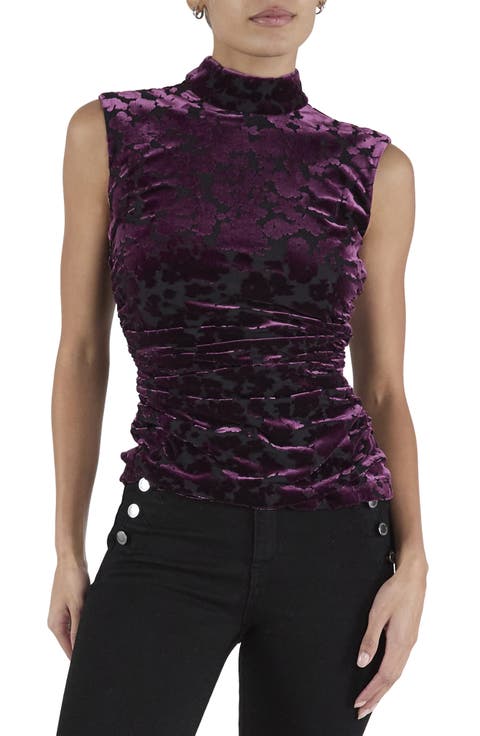Vale Burnout Mock Neck Top