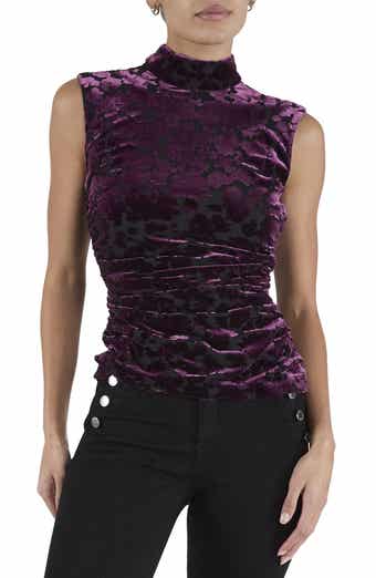 Vale Burnout Mock Neck Top