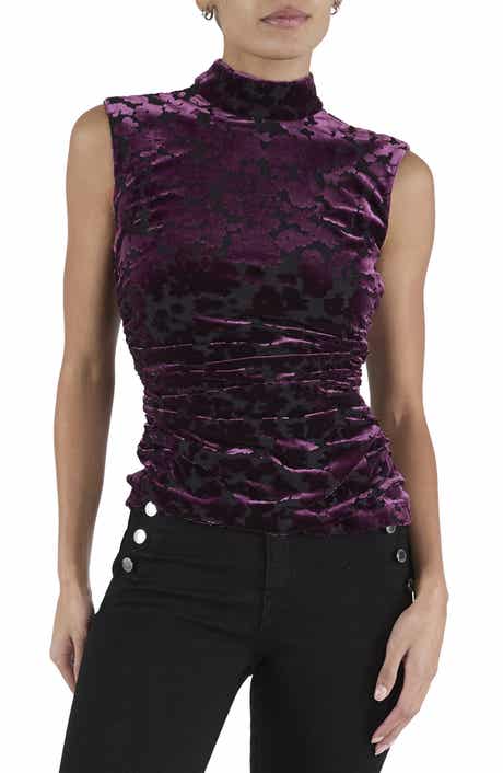 Vale Burnout Mock Neck Top