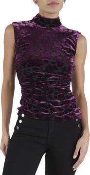 Ramy Brook Vale Burnout Mock Neck Top