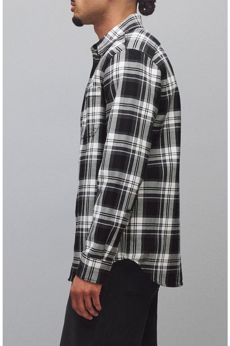 Union Plaid Cotton Button-Up Shirt, Alternate, color, WHITE/BLACK