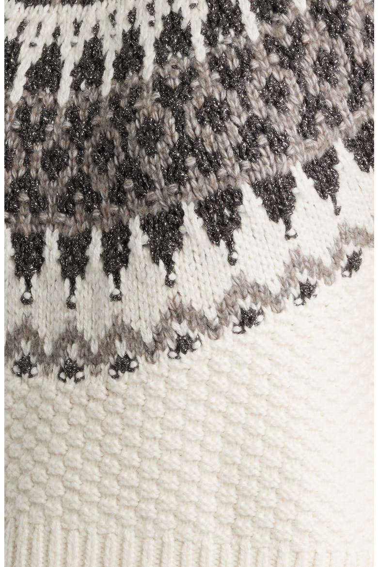 Alora Metallic Fair Isle Balloon Sleeve Sweater, Alternate, color, SEA SALT COMBO