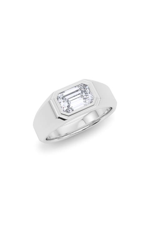 Men's Emerald Cut Lab Created Diamond Signet Ring
