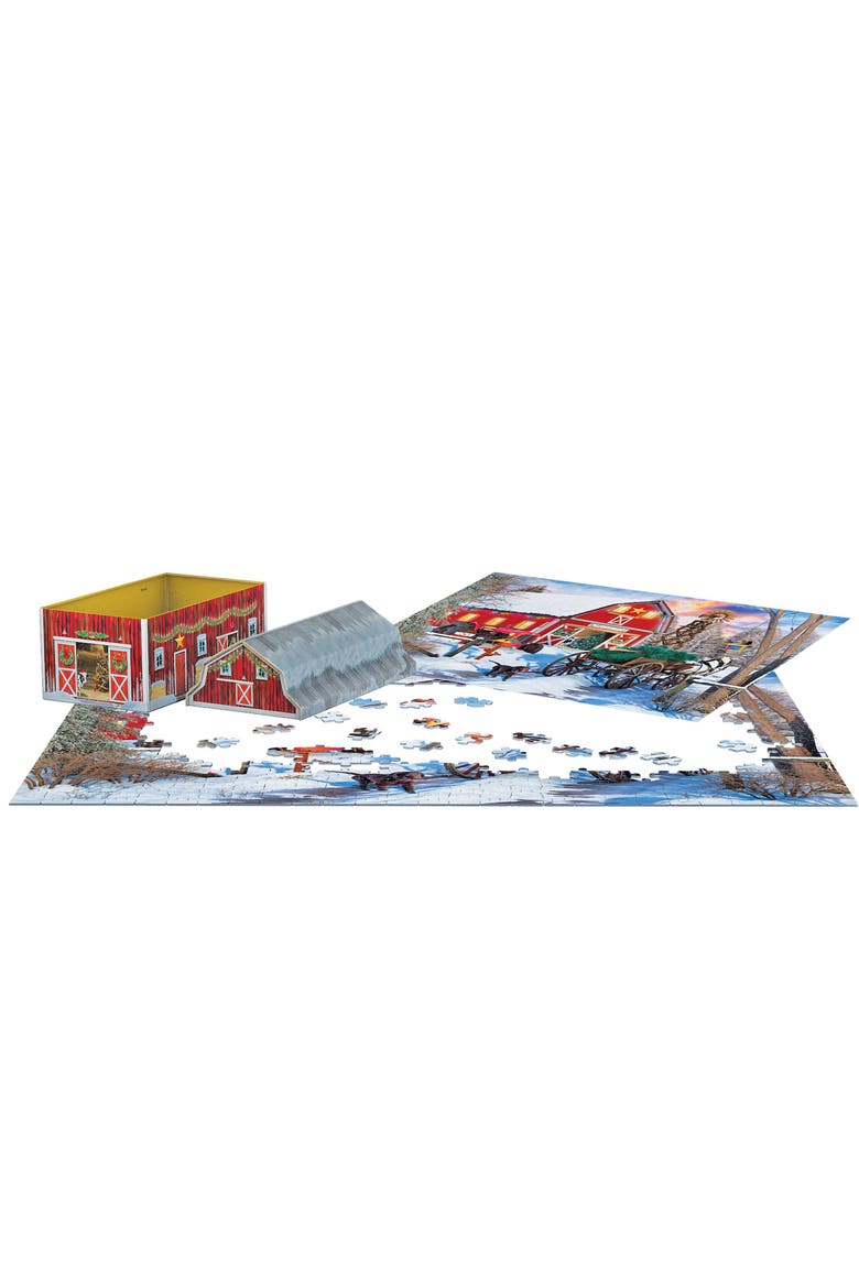 Puzzle Tin Christmas Barn 550 Piece Jigsaw, Alternate, color, Multicolored