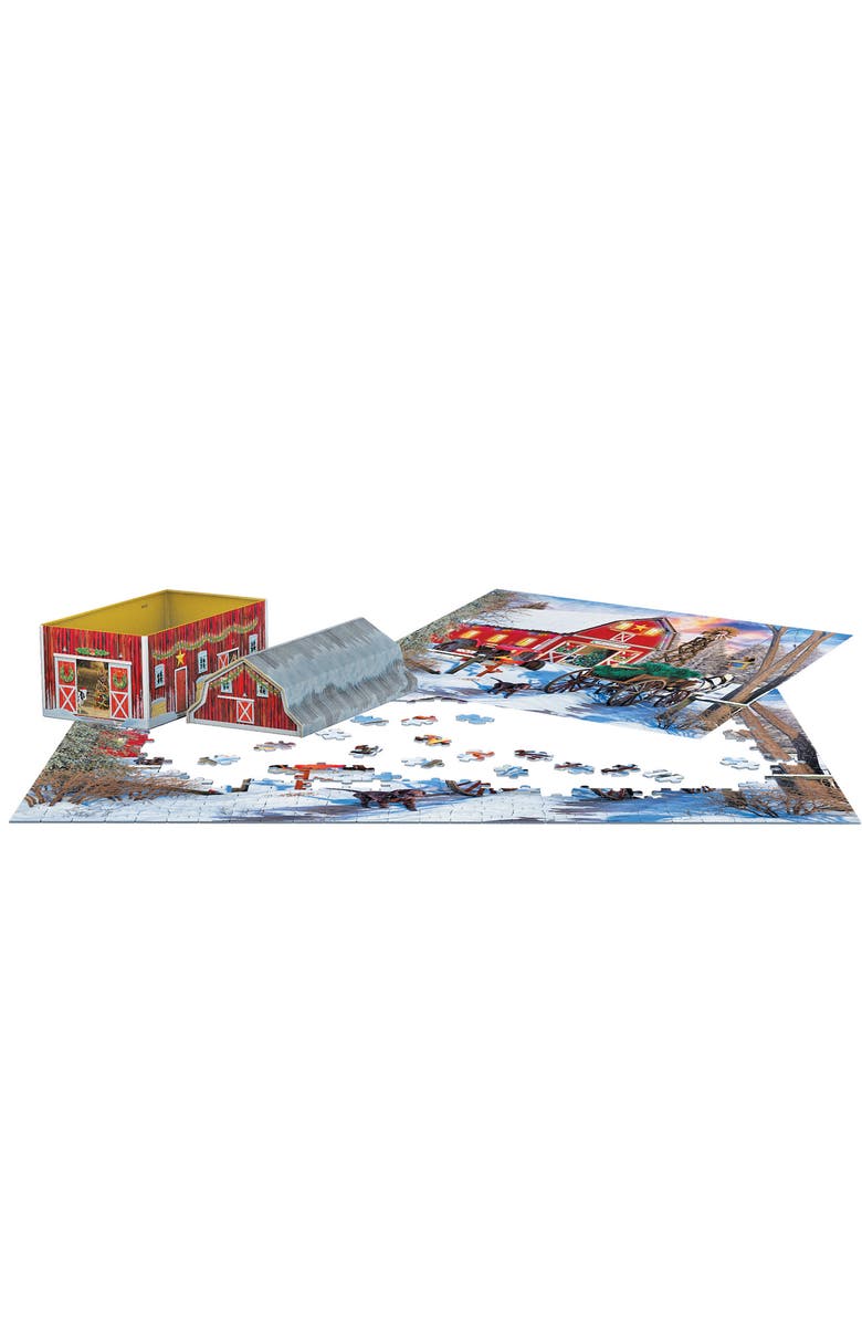 Eurographics Puzzle Tin Christmas Barn 550 Piece Jigsaw, Alternate, color, Multicolored