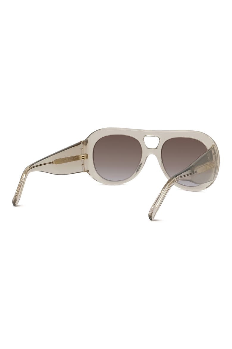 Bold 53mm Gradient Round Sunglasses, Alternate, color, SHINY BEIGE / GRADIENT BROWN