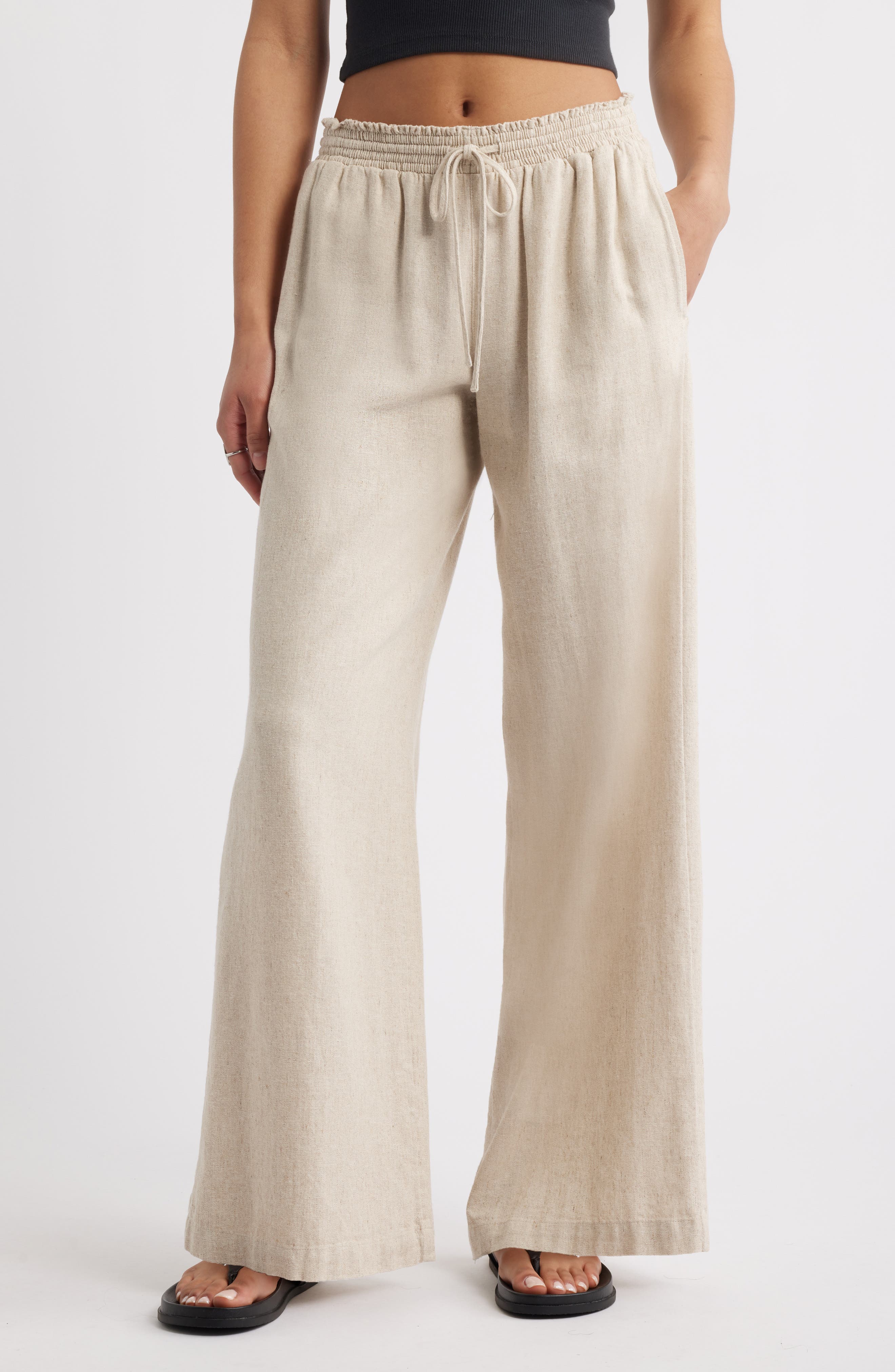 Linen Blend Beach Pants - image 5