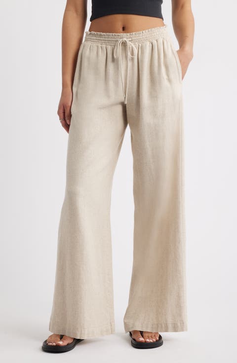 Linen Blend Beach Pants