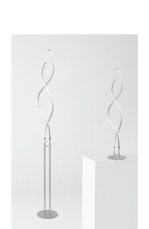 Embrace 60" LED Industrial 2-in-1 Table and Floor Lamp with Built-In Light Dimmer, Adjustable Height