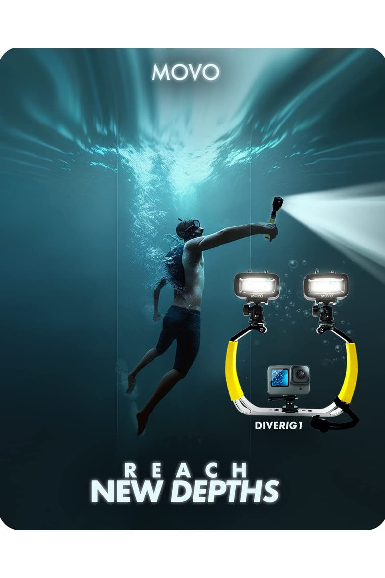 DiveRig1 XL Diving Rig Bundle with Waterproof LED Lights - Compatible with GoPro HERO Series and DJI Osmo Action Cam, Alternate, color, Black
