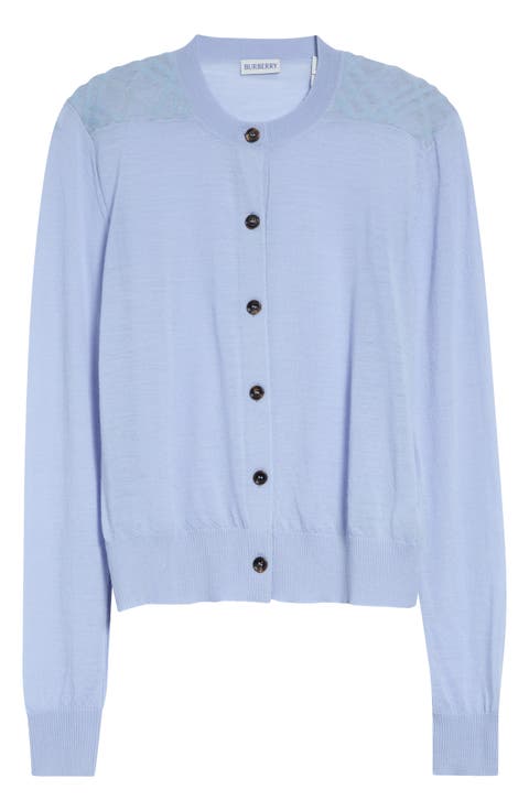 Wendy Check Trim Cotton & Silk Cardigan