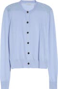 Burberry Wendy Check Trim Cotton & Silk Cardigan