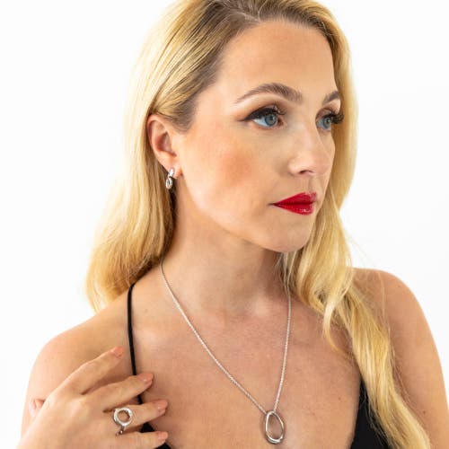 Lucy Quartermaine Volcan Stud Drop Earrings In Sterling Silver