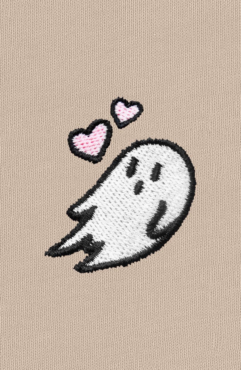 Dalix Heartly Ghost Fleece Zip Hoodie, Alternate, color, Tan