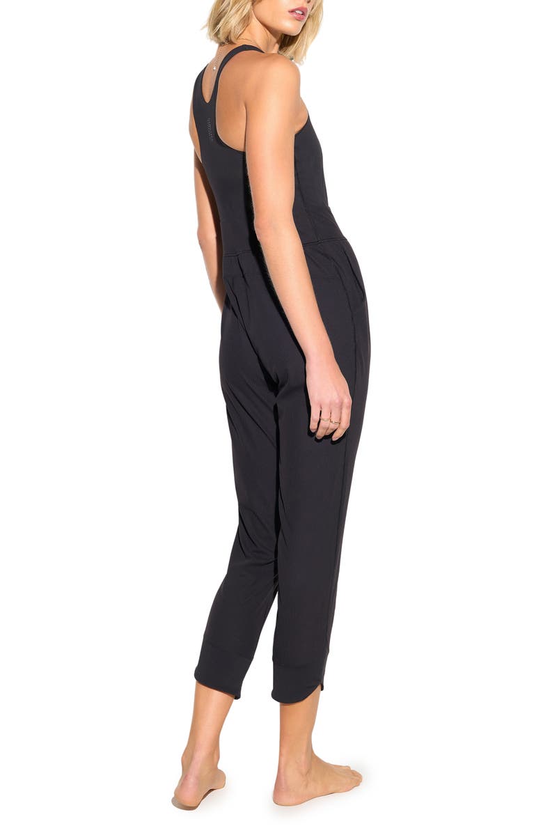 Spiritual Gangster Wander Tank Jumpsuit, Alternate, color, Black