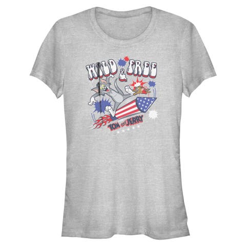Juniors Tom and Jerry Wild and Free Duo T Shirt