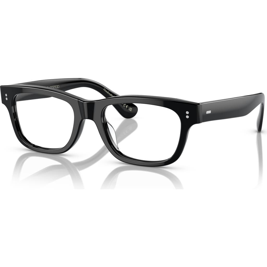 Oliver Peoples 53mm Rectangle Optical Glasses In Black