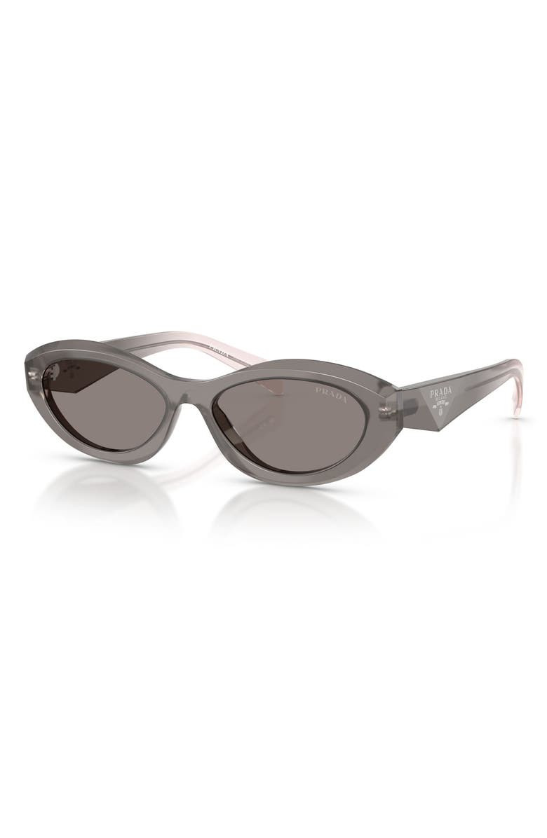Prada Symbole 56mm Oval Sunglasses, Alternate, color, Grey / Dark Grey