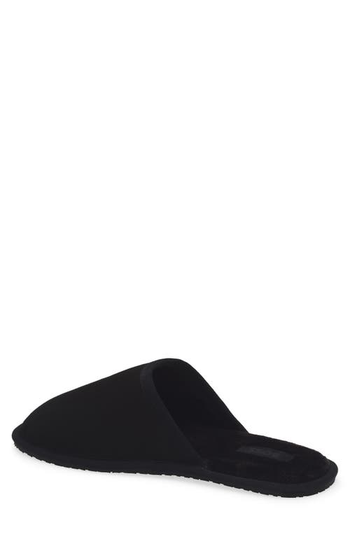Hugo Boss Boss Faux Fur Lined Scuff Slipper In Black