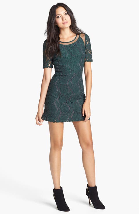 Mesh Inset Lace Dress