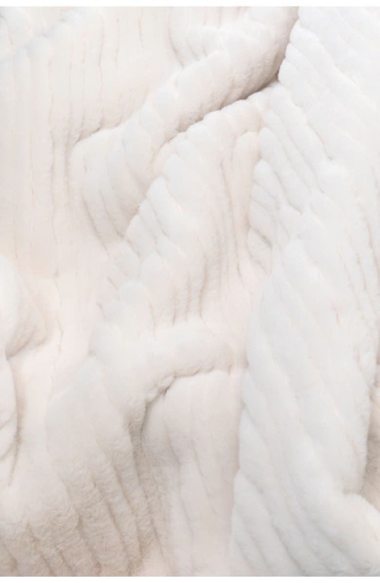 Sea To Me Blankets Malibu Meditation Faux Fur Throw Blanket, Alternate, color, Ivory