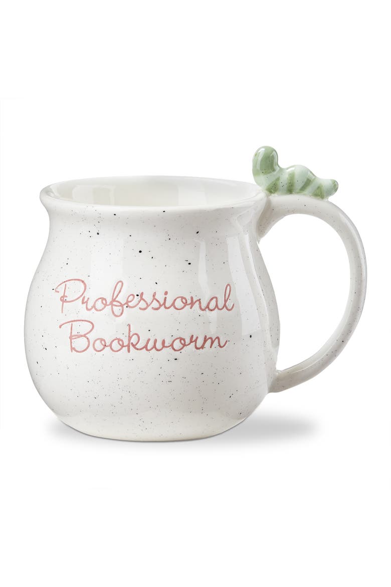 Professional Bookworm Earthenware Mug Multi 20 oz 5.68x4.25x4 in, Main, color, White