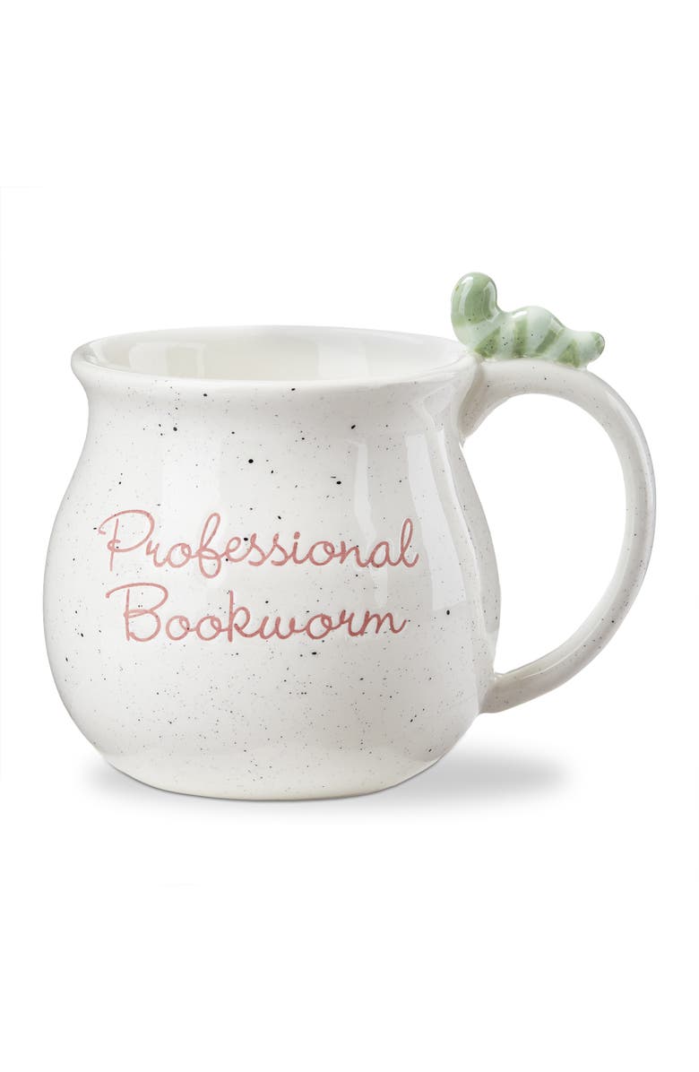tag Professional Bookworm Earthenware Mug Multi 20 oz 5.68x4.25x4 in, Main, color, White