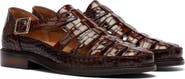 MARC NOLAN Mariner Croc Embossed Leather Fisherman Sandal