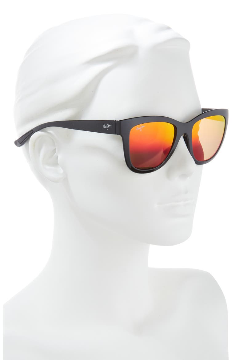 52mm Cat Eye Sunglasses, Alternate, color, BLACK BLACK LAVA