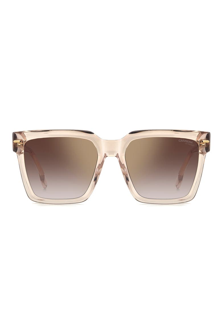 56mm Gradient Square Sunglasses, Main, color, NUDE/ BROWN