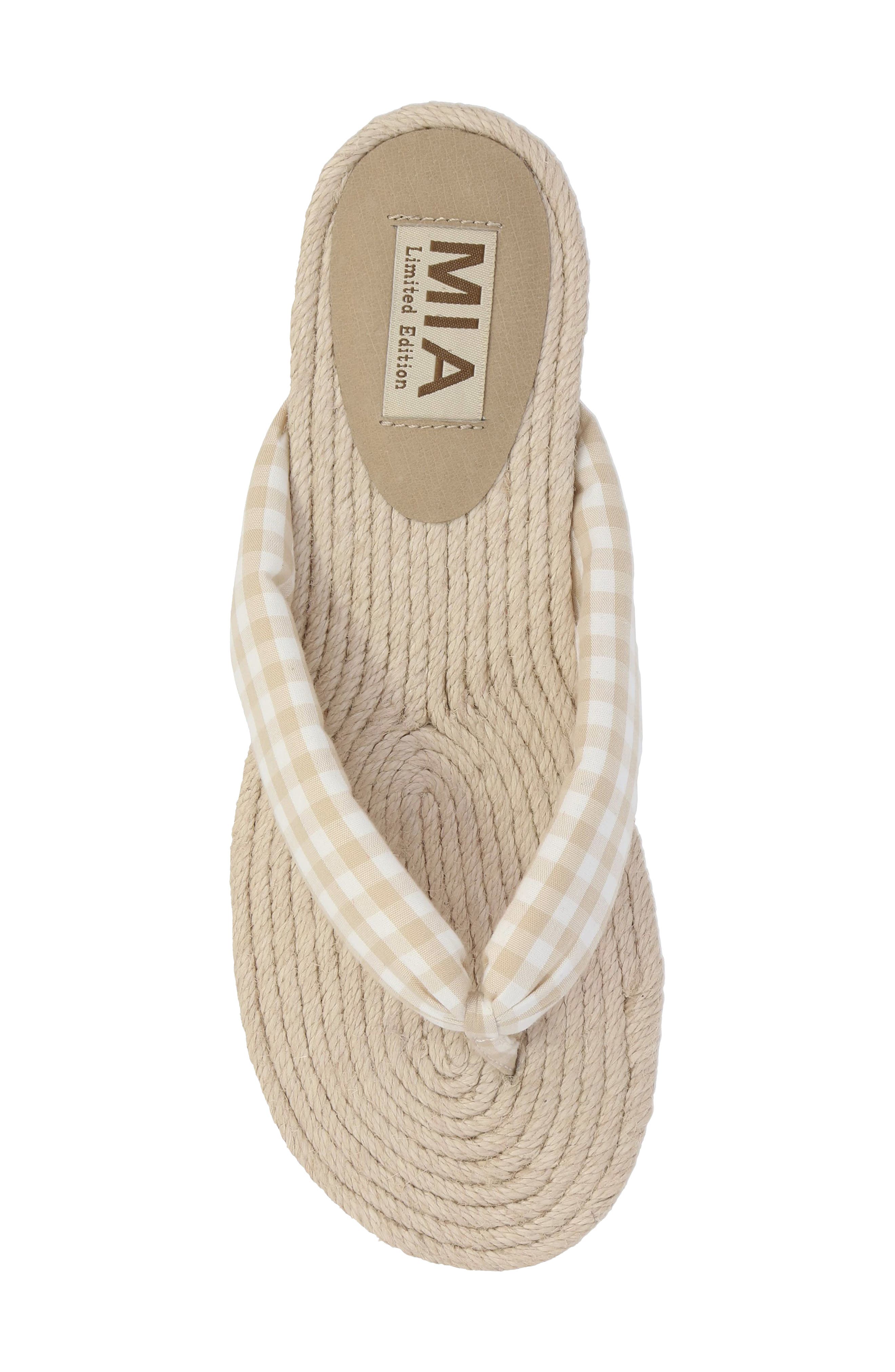 MIA Aleena Espadrille Flip Flop, Alternate, color, Natural/ White