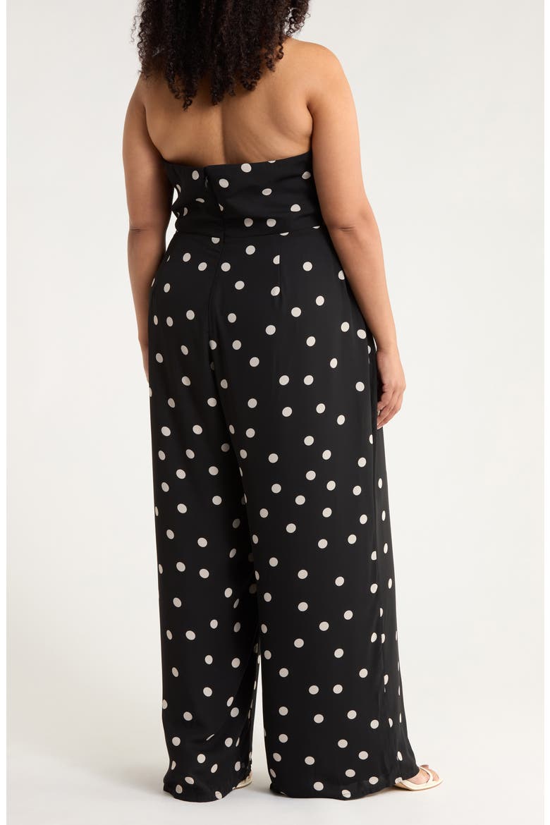 Kaline Polka Dot After Hours Halter Jumpsuit, Alternate, color, IVORY-BLACK-DOT