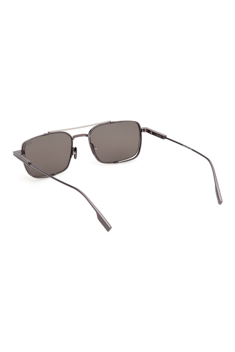 54mm Rectangular Sunglasses, Alternate, color, SATIN GUNMETAL / PALLADIUM