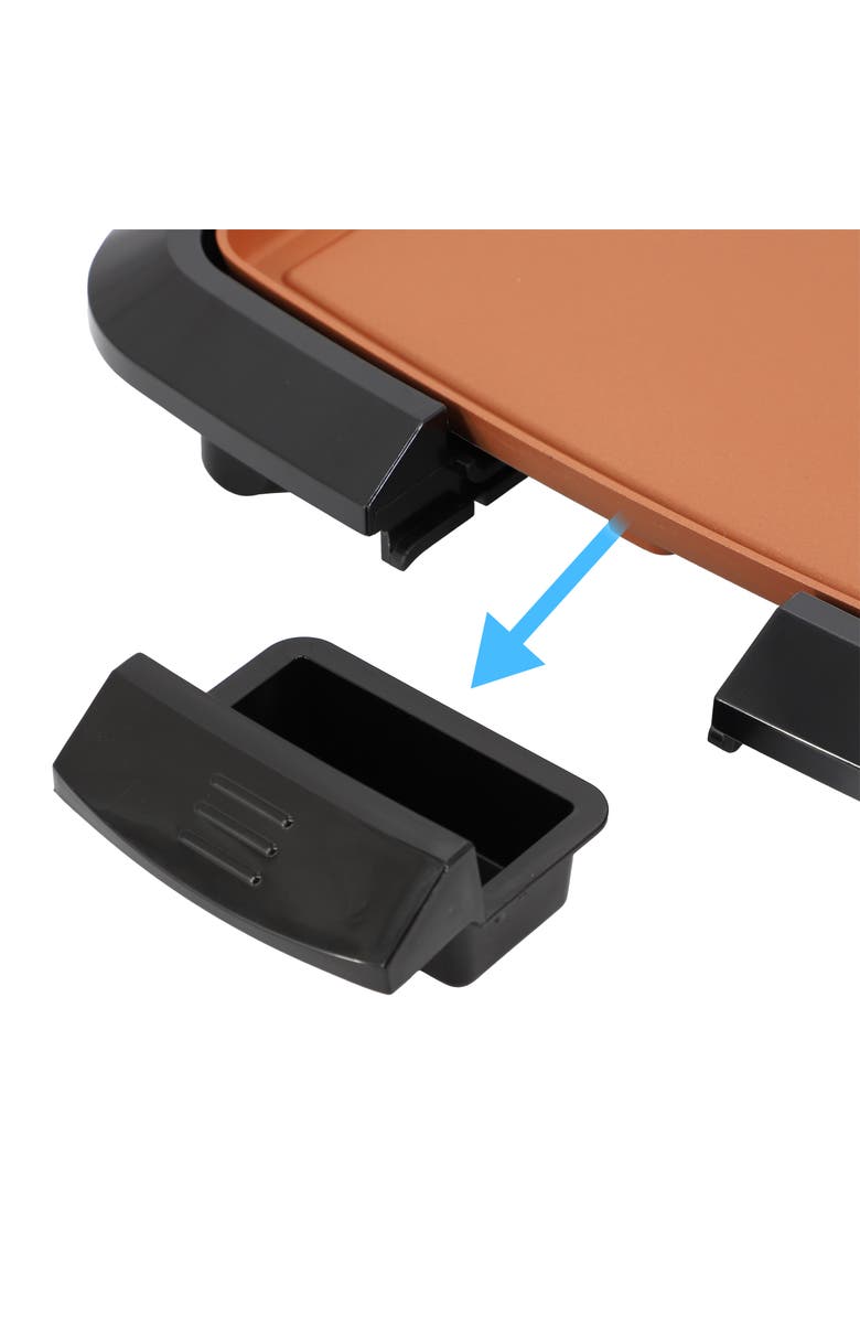 Megachef 10.63 Inch Electric Grill with Copper Coating, Alternate, color, Black