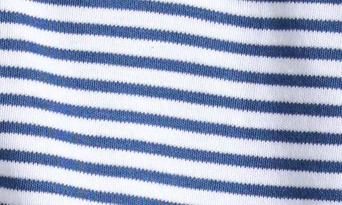 Kissy Kissy Stripe Pima Cotton Polo Romper In Navy