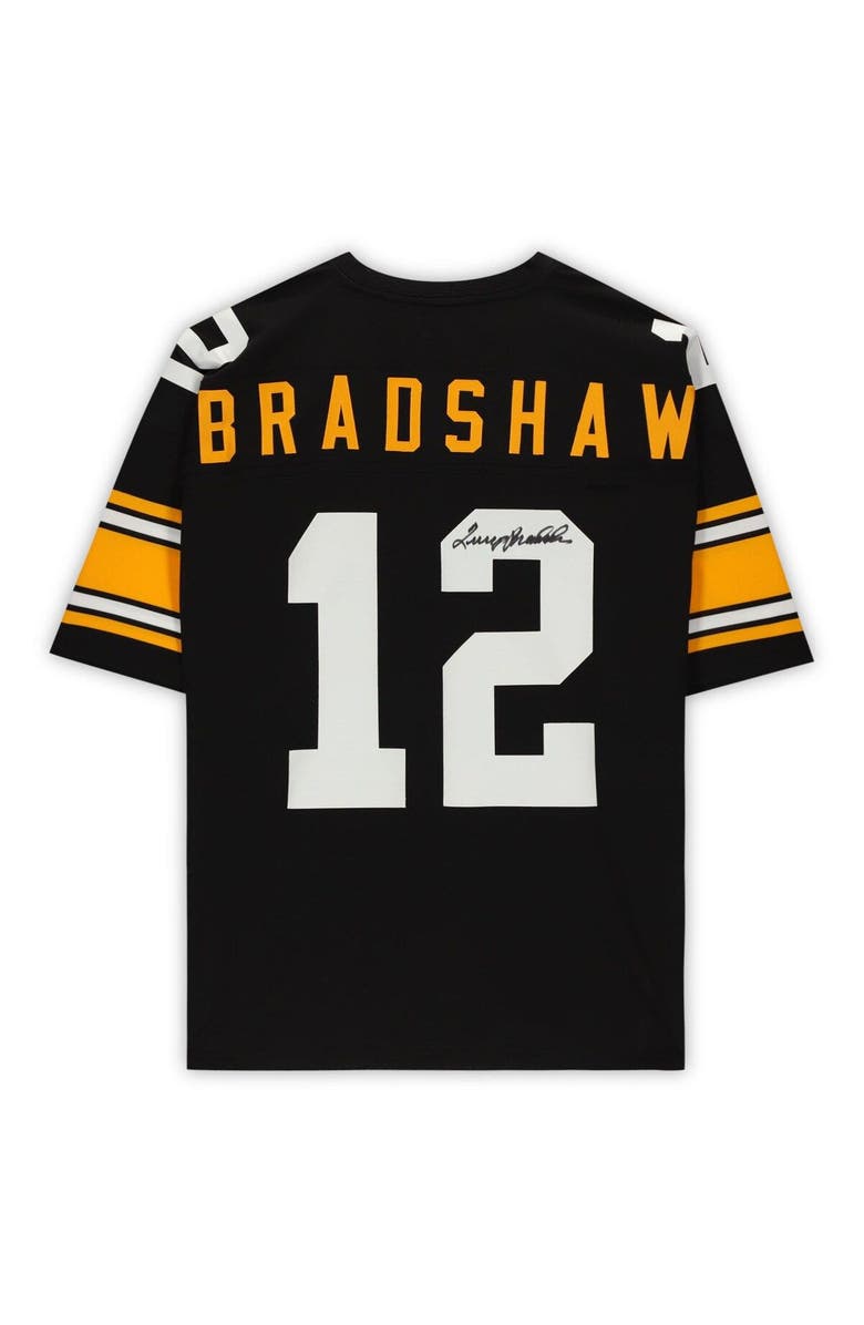 FANATICS AUTHENTIC Terry Bradshaw Pittsburgh Steelers Autographed Black Mitchell & Ness Authentic Jersey, Alternate, color, 