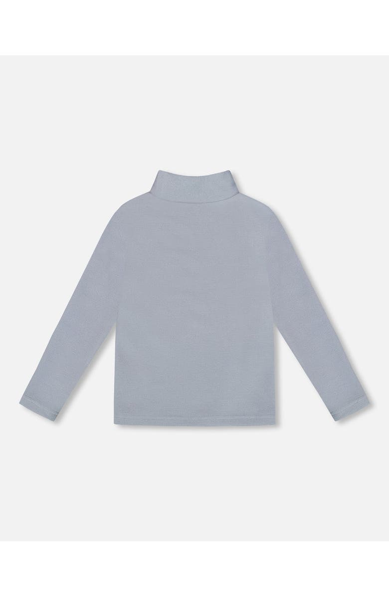 Deux par Deux Super Soft Ribbed Mock Neck Top, Alternate, color, Blue Gray