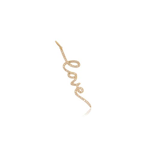 The Lovery Fine Jewelry Diamond Script Love Charm In Gold