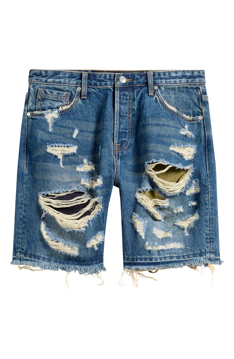 Billionaire Boys Club BB Chronos Distressed Cutoff Denim Shorts, Alternate, color, Comet