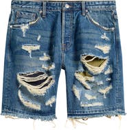 Billionaire Boys Club BB Chronos Distressed Cutoff Denim Shorts