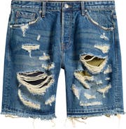 Billionaire Boys Club BB Chronos Distressed Cutoff Denim Shorts