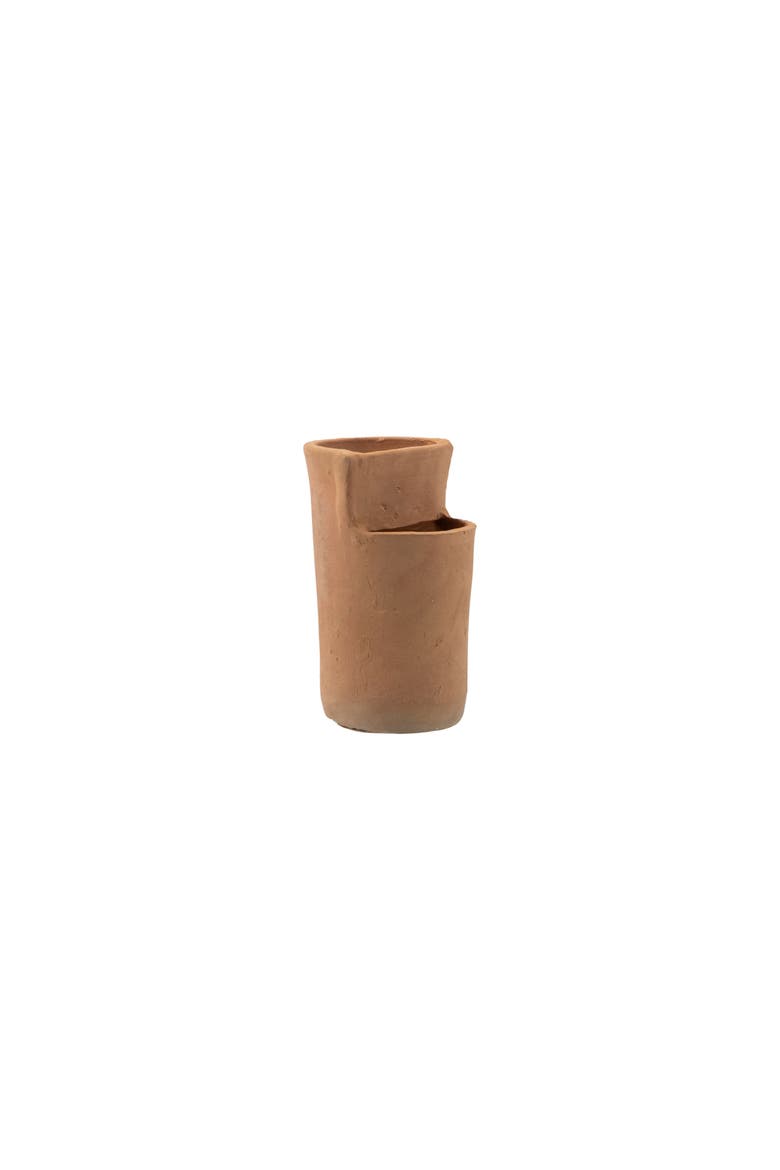 Natural Terracotta Multi Level Decorative Vase, Main, color, Brown