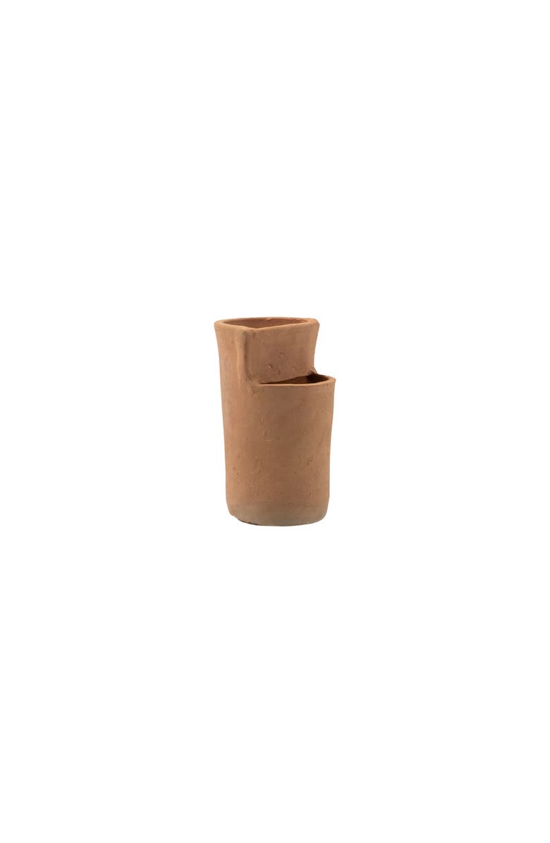 Foreside Home and Garden Natural Terracotta Multi Level Decorative Vase, Main, color, Brown