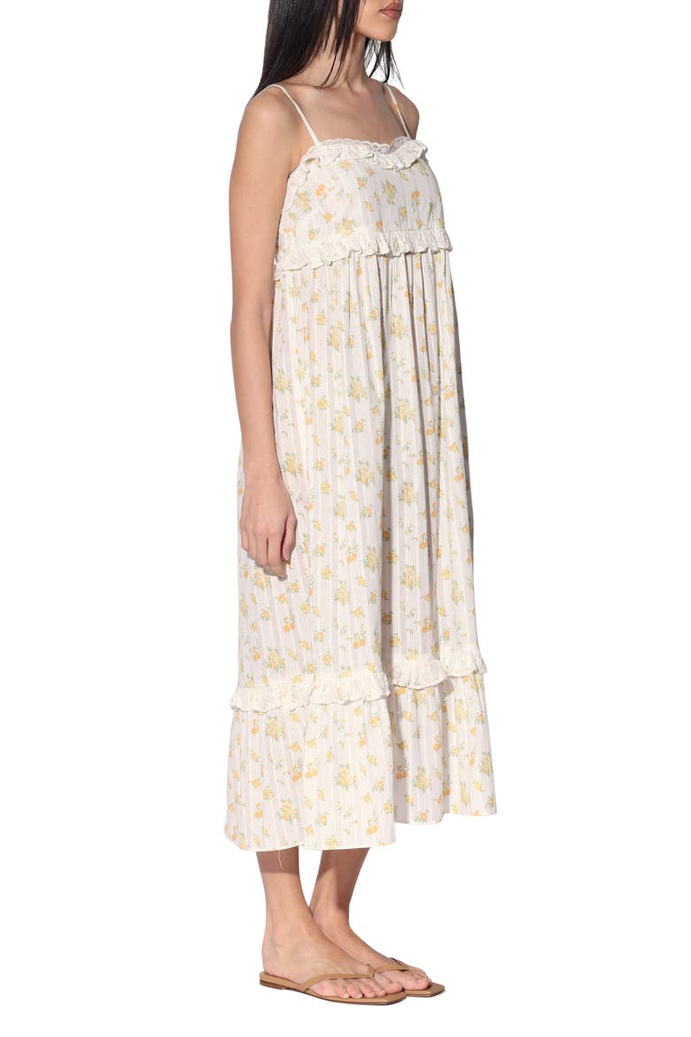Carla Cotton Midi Dress, Alternate, color, YELLOW BOUQUET