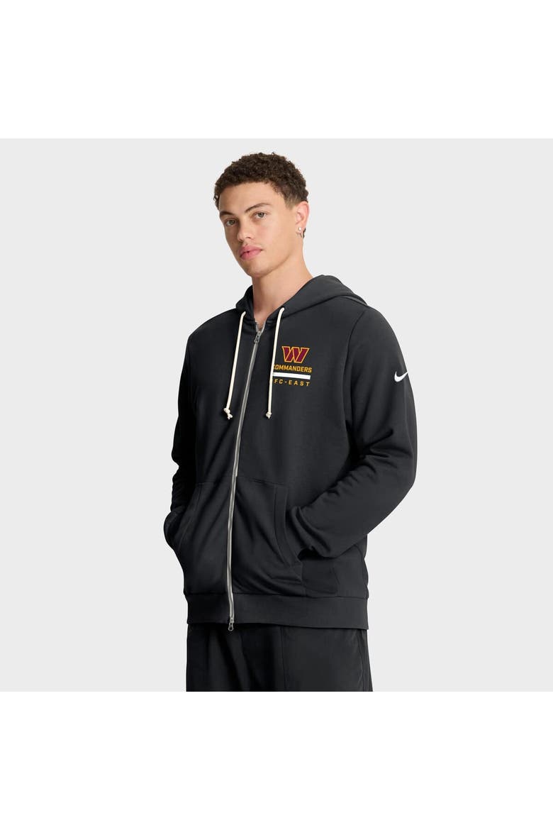 Men's Nike Black Washington Commanders Sideline Standard Issue Utility Player Dri-FIT Full-Zip Hoodie, Main, color, Black