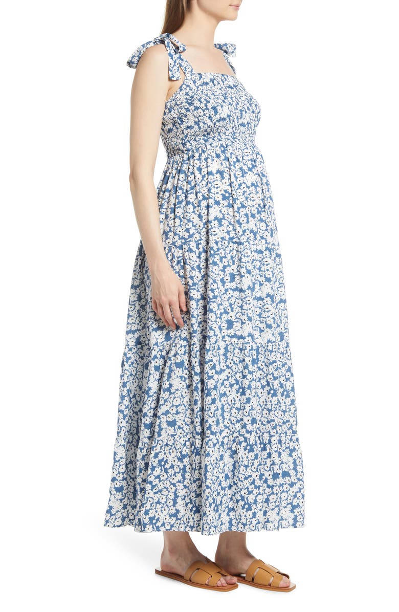 Angel Maternity Shoulder Tie Maternity Maxi Dress, Alternate, color, Light Blue