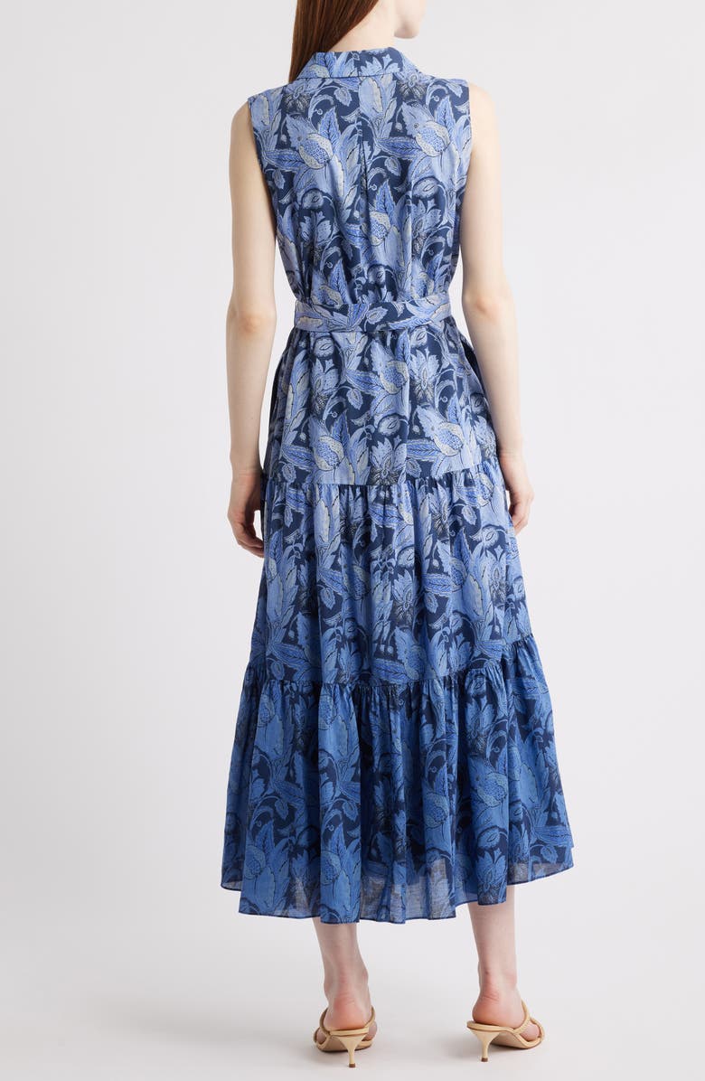 KOBI HALPERIN Floral Dip Dye Sleeveless Cotton Shirtdress, Alternate, color, Blue Multi