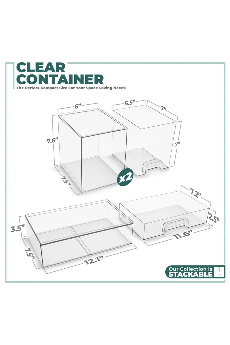 Stackable Acrylic Storage Drawers, Alternate, color, NO COLOR