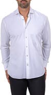 Maceoo Eins Shaped Fit Marthy3008 White Knit Button-Up Shirt