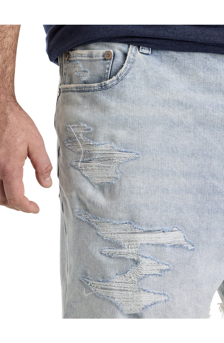True Nation by DXL Big & Tall Destructed Athletic-Fit Denim Shorts V2, Alternate, color, Salty Tides